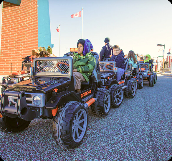 Children on safety education vehicles